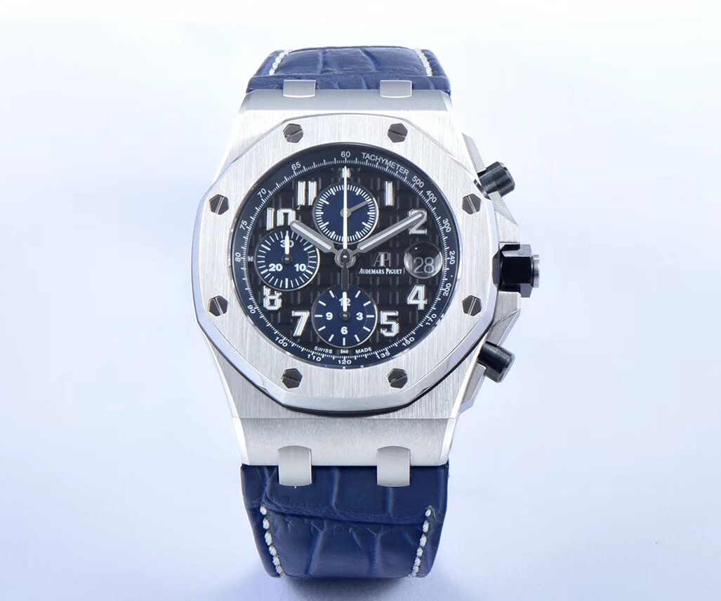 Royal Oak Offshore 2018 JF 1:1  on Blue Leather Strap A3126 w/ Cyclops