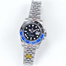 GMT Master II BLack/blue Real Ceramic 904L SS Noob A3285 (Correct Hand Stack)