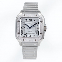 santos Woman  33mm White Dial YG Diamond