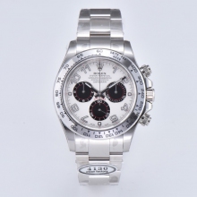 clean Daytona 116509 steel bezel oyster bracelet white dial A4130